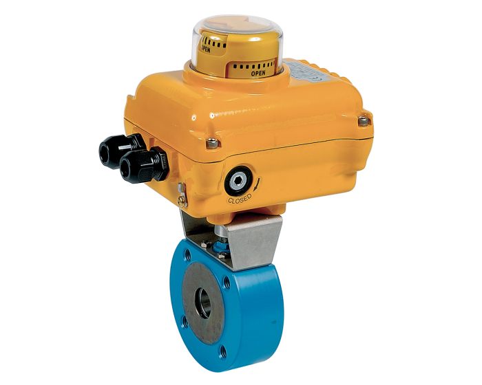 Carbon steel wafer ball valve 720 + SA/NA electric actuator